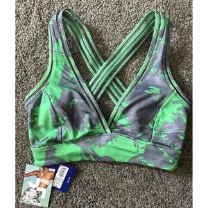 *NEW* Joy Labs Criss Cross Back Sports Bra-  Green &  Grey  - Women's SMALL
